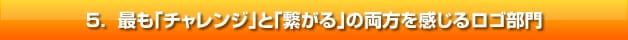 「チャレンジ」「繋がる」両方を感じるロゴ部門