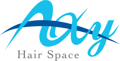 美容室／理髪店／美容系サロンとロゴタイプ(文字のみのデザイン)と青のロゴ