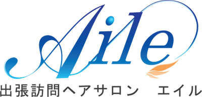 美容室／理髪店／美容系サロンと綺麗／ 華やかと青のロゴ