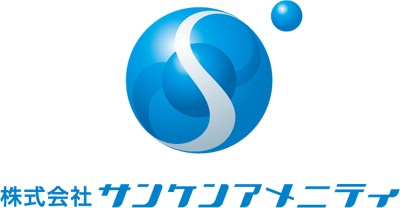 建築／建設／設備／設計／造園と立体的と青のロゴ