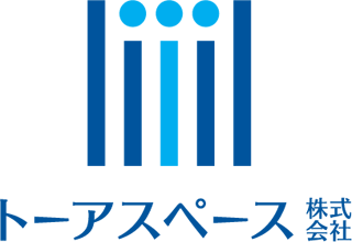 不動産業とシンプルと青のロゴ