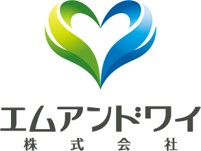 製造／メーカーと親しみ／優しいと青のロゴ