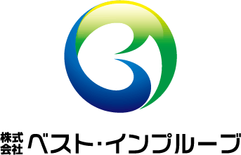 サービス業と立体的と青のロゴ