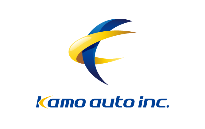自動車関連(販売/修理・整備)と立体的と黄のロゴ