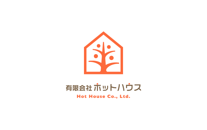 建築/建設/設備/設計/造園と親しみ/優しいとオレンジのロゴ