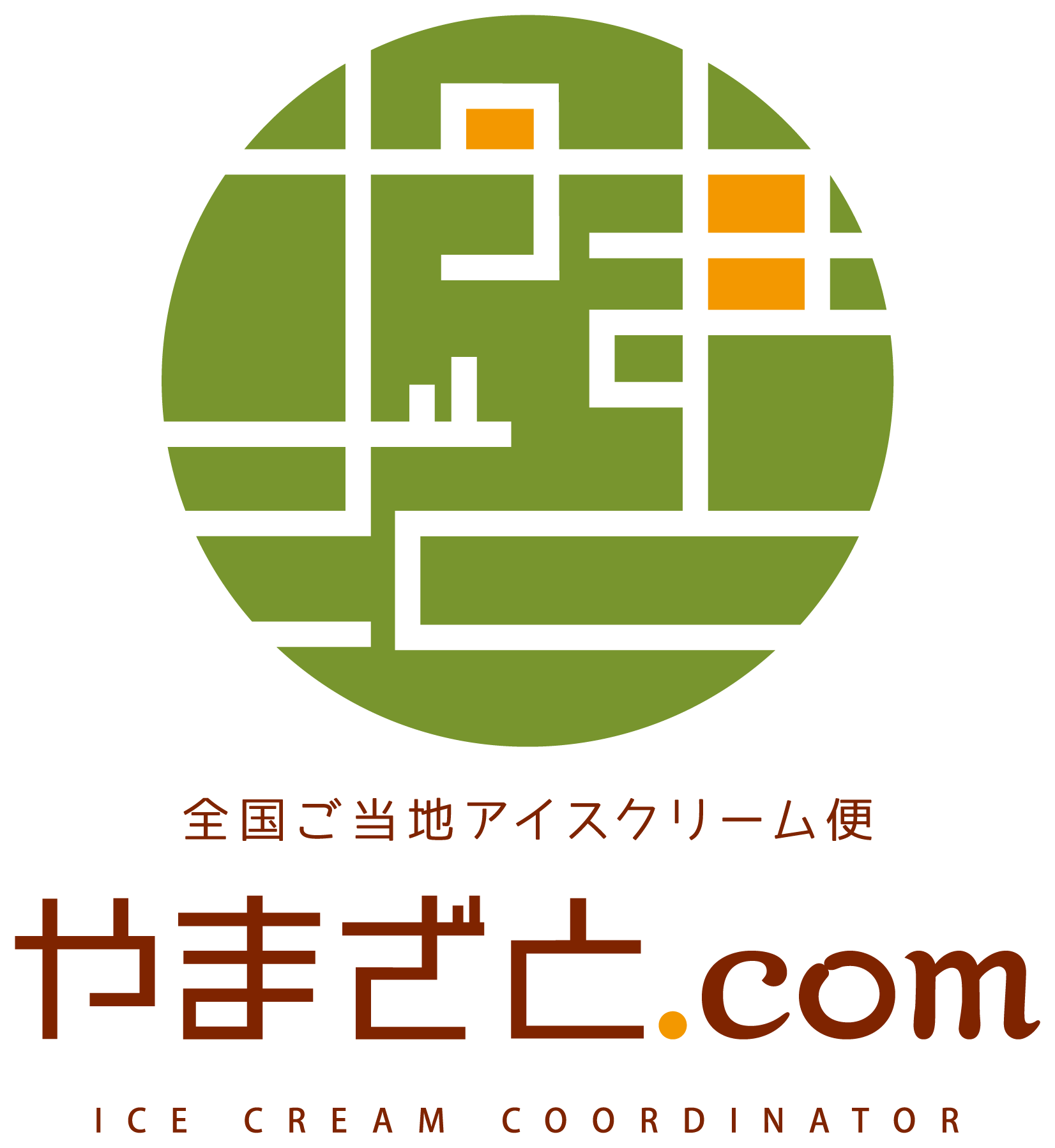 小売業と和風／筆タッチと緑のロゴ