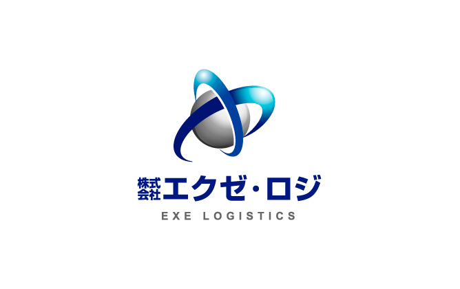 物流/運送と近未来と青のロゴ
