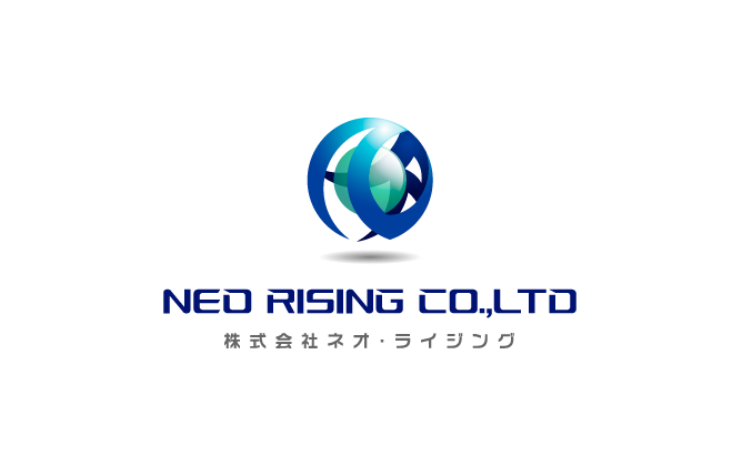 広告/印刷業と近未来と青のロゴ