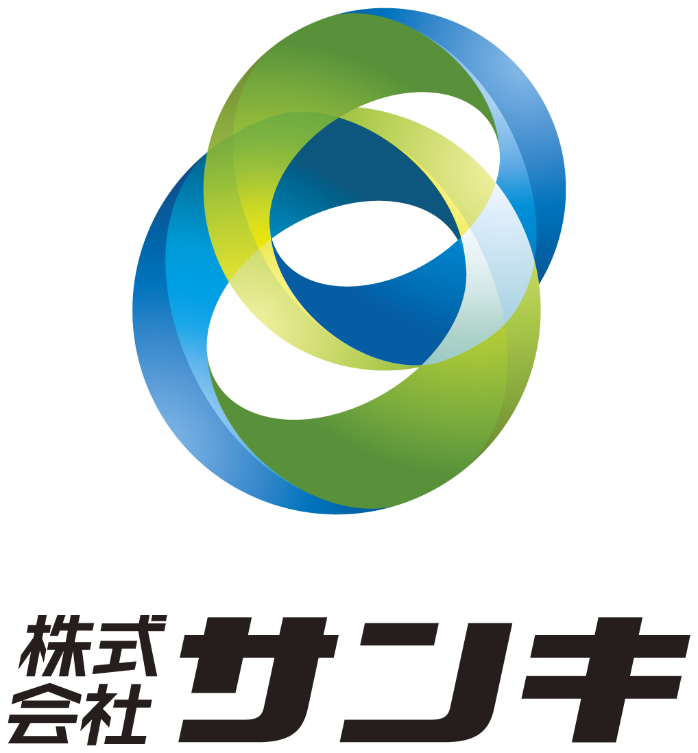 建築／建設／設備／設計／造園と近未来と青のロゴ