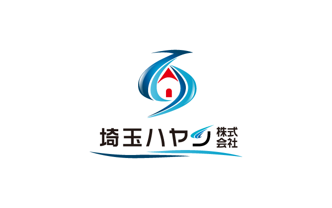 建築/建設/設備/設計/造園と立体的と青のロゴ