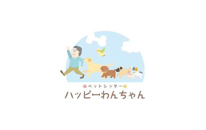 動物病院・ペットと親しみ/優しいとマルチカラーのロゴ