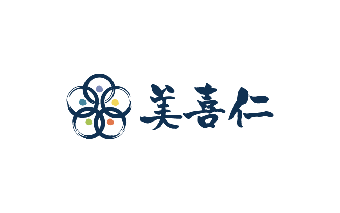 飲食業と堅め/堅実と紺のロゴ