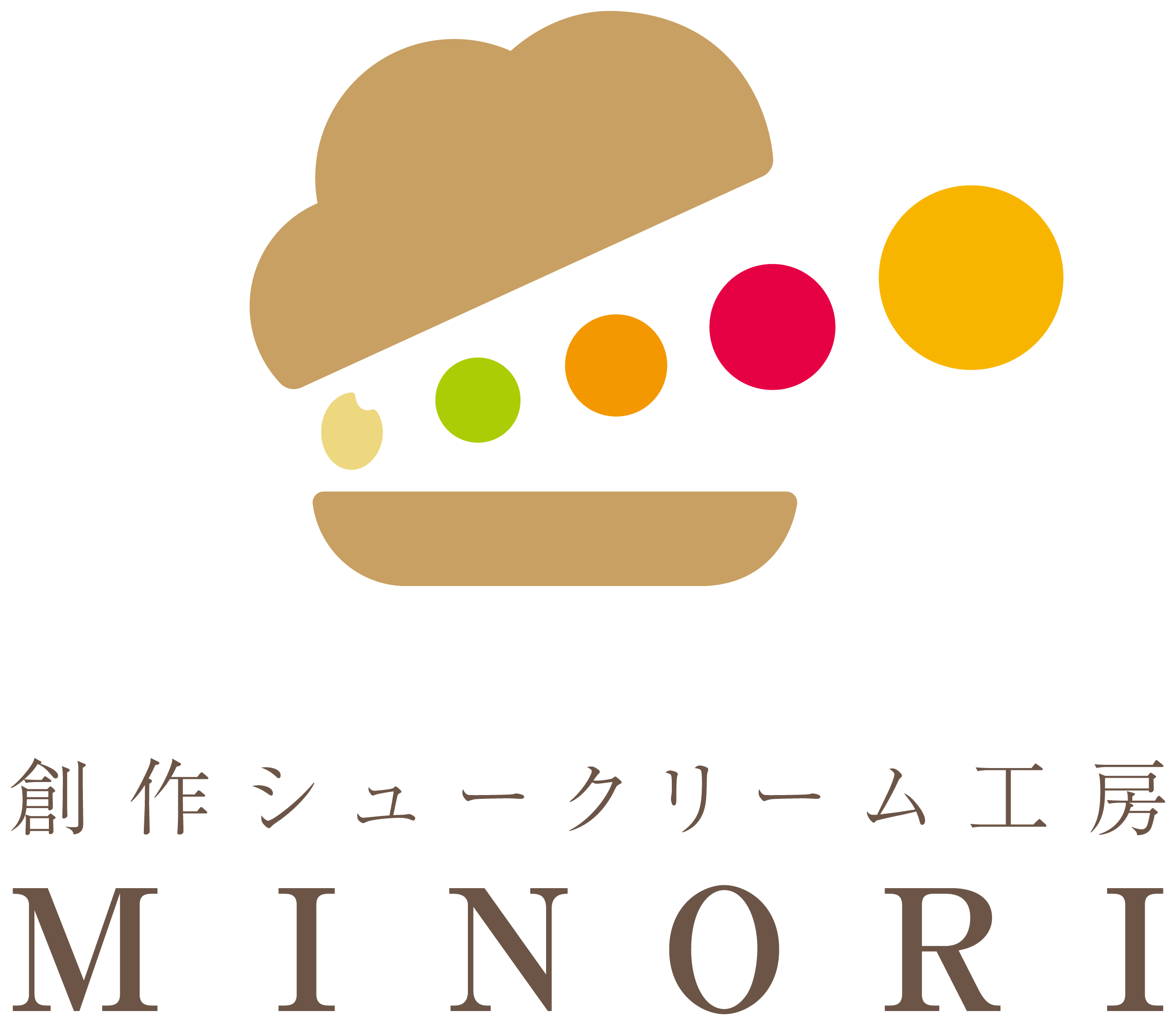 飲食業と親しみ／優しいとマルチカラーのロゴ