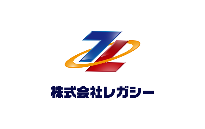 不動産業と立体的と青のロゴ