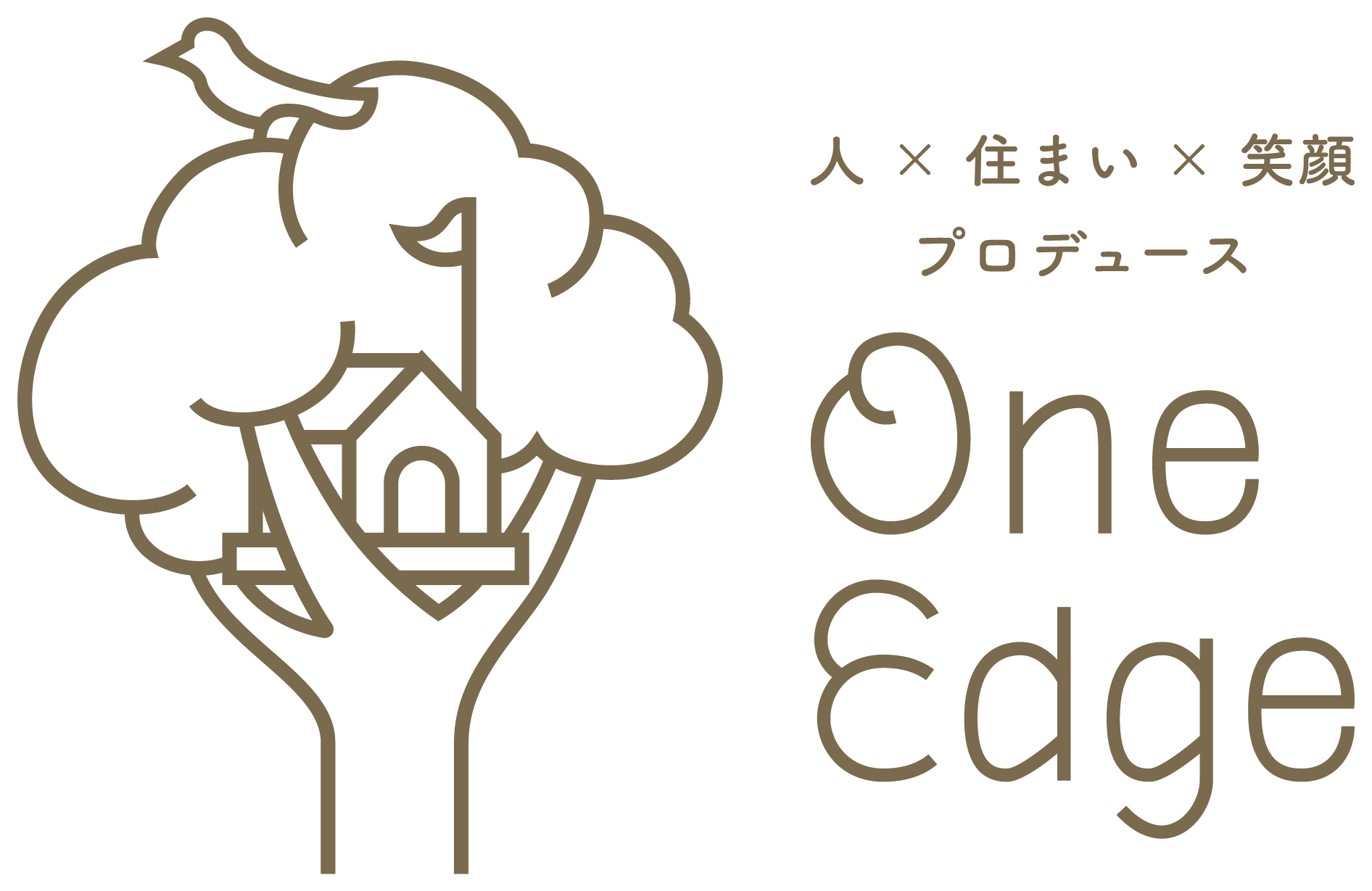 不動産業と親しみ／優しいと緑のロゴ