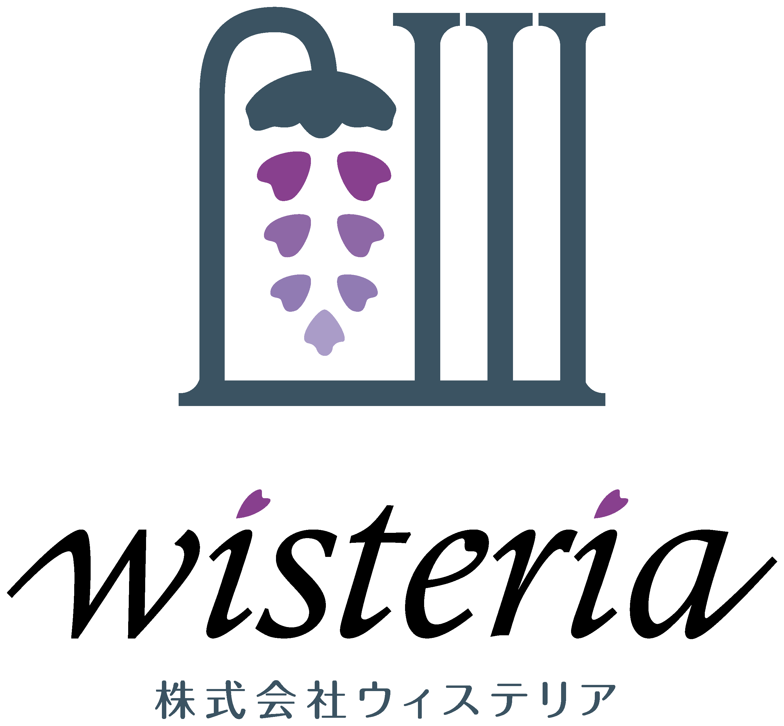 不動産業と親しみ／優しいと紫のロゴ