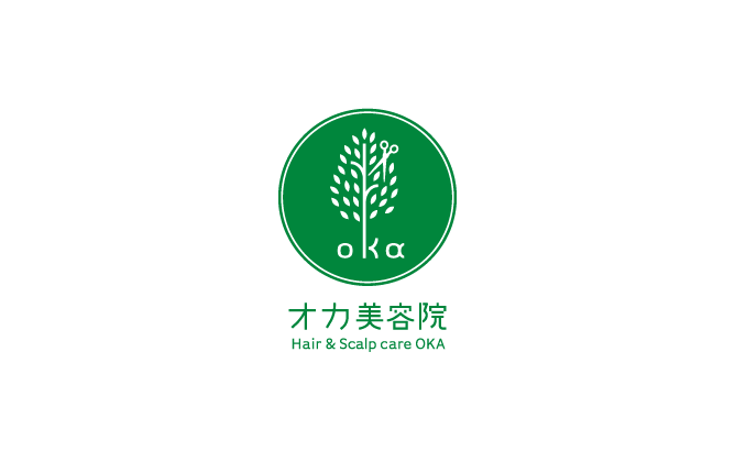 美容室/理髪店/美容系サロンと親しみ/優しいと緑のロゴ