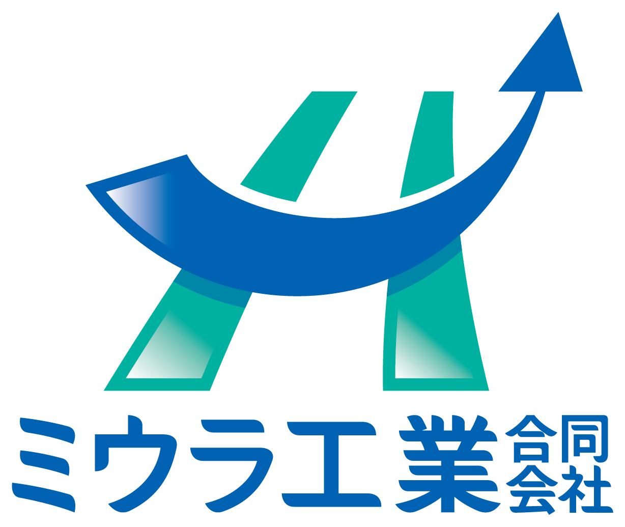 建築／建設／設備／設計／造園と親しみ／優しいと青のロゴ