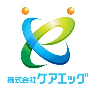 介護／福祉と近未来と青のロゴ