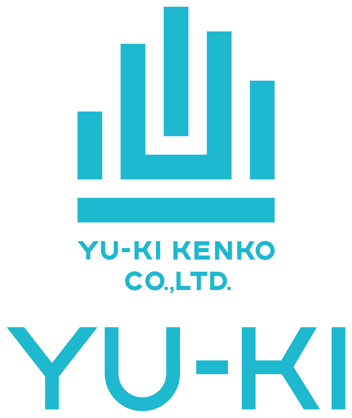 建築／建設／設備／設計／造園とシンプルと青のロゴ