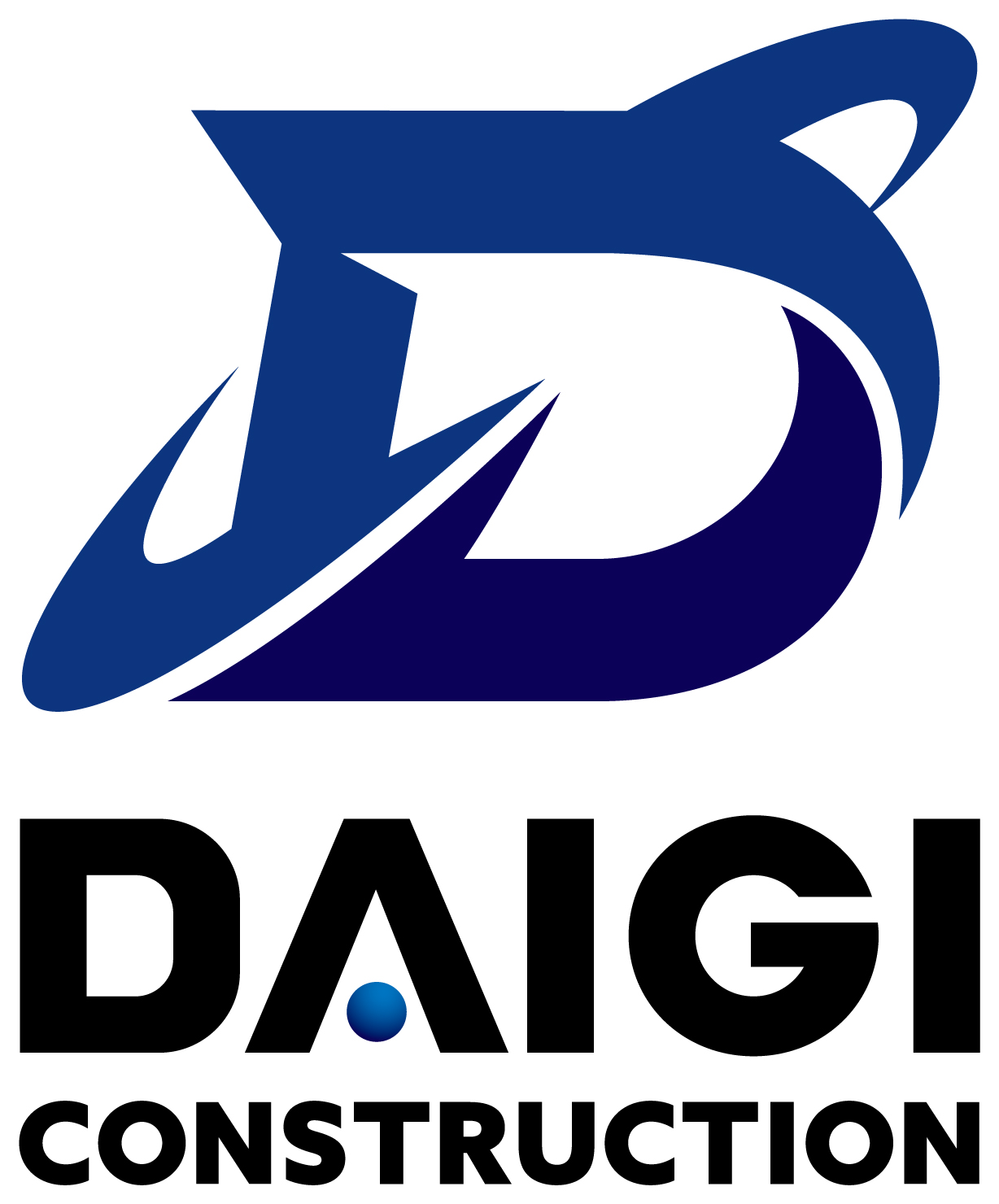 建築／建設／設備／設計／造園と近未来と青のロゴ