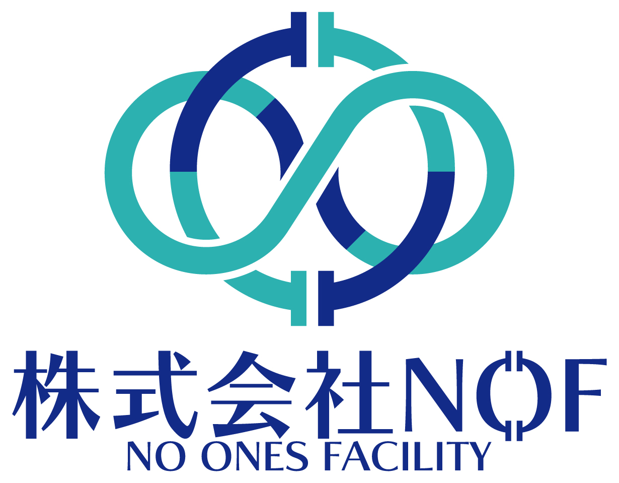 建築／建設／設備／設計／造園とシルエットと青のロゴ