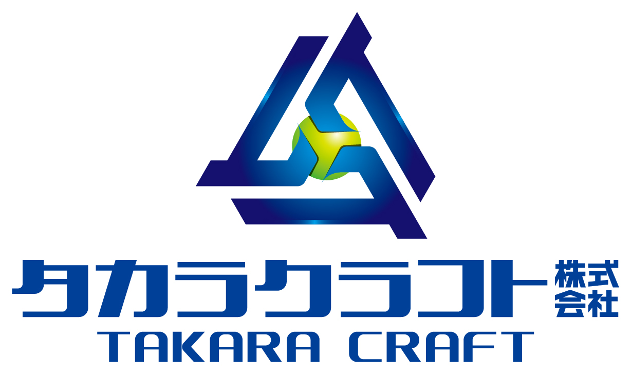 建築／建設／設備／設計／造園と立体的と青のロゴ