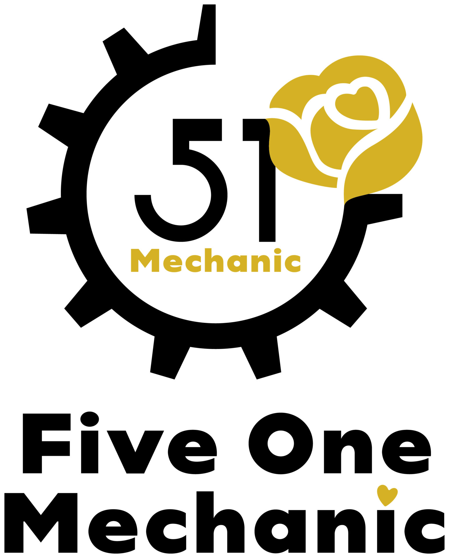 自動車関連（販売／修理・整備）とシルエットと黒のロゴ