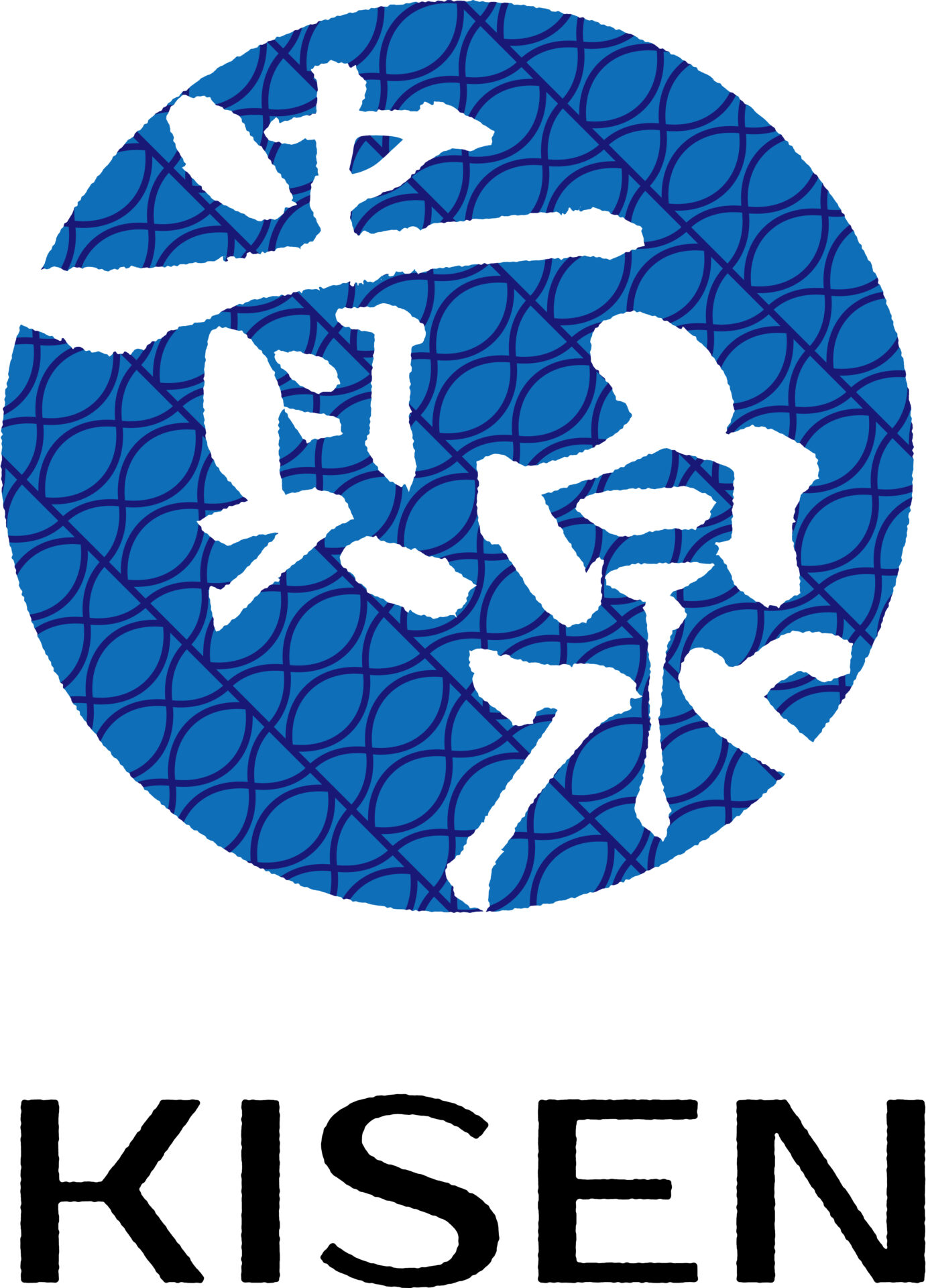 サービス業と和風／筆タッチと青のロゴ